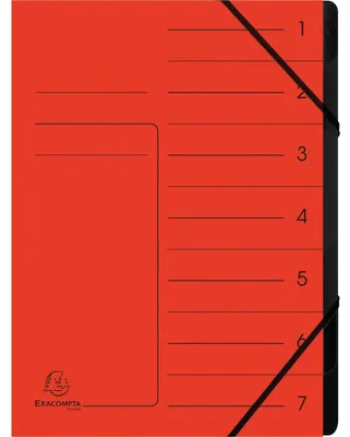 Immagine prodotto di Exacompta 540705E Cartella organizer - 7 scomparti, A4, in truciolato colorato, rosso