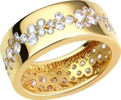 Produktbild von V Ring 925/- Sterling Silber gelb 020 (63,7) Zirkonia weiß 360272511-1