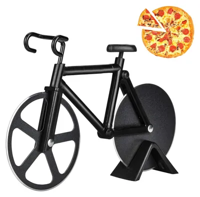 Pizzasnijder Fahrradform, 18 cm, Edelstahl, schwarz