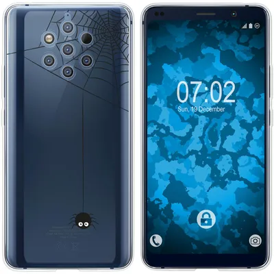 Produktbild von PhoneNatic Case kompatibel mit  Nokia 9 PureView Silikon-Hülle Herbst Spinne/Spider M3