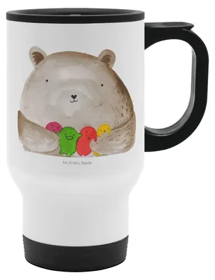 Produktbild von Mr. & Mrs. Panda Thermobecher To Go Bär Gefühl - Weiß - Geschenk, Wahnsinn, thermosbecher, Trinkbecher, Isolierbecher, Teddy, Durchgedreht, Becher, Verrückt