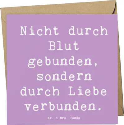 Produktbild von Mr. & Mrs. Panda Deluxe Karte Spruch Adoptivbruder Liebe - Lavendeltraum - Geschenk, Familienverbindung, Handarbeit, doppelkarte, Dankeschön, Bindung, anlasskarte