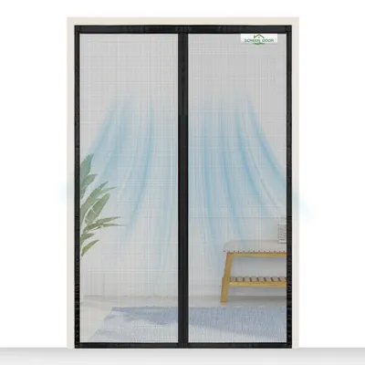 Obrázok produktu pre Sieťka proti hmyzu na balkónové dvere, 115x210 cm, čierna, magnetická, polyester, jednoduchá montáž