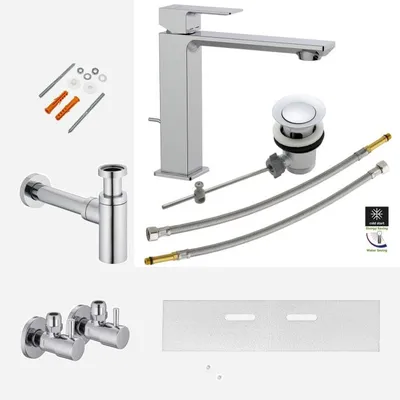 Immagine prodotto di Set di montaggio e accessori XL per lavabo, modello Kronenbach Quara 3.0