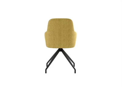 Image de Fauteuil Sophia en tissu marron facile à nettoyer avec structure en métal noir - Design moderne et élégant pour les intérieurs de maison