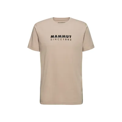 Beige T-Shirt für Herren mit dem Aufdruck "MAMMUT SINCE 1862" auf der Vorderseite.