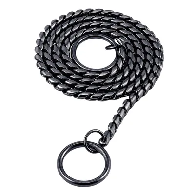 Schwarzes Kettenhalsband für Hunde 50 cm 4 mm auf Weiß