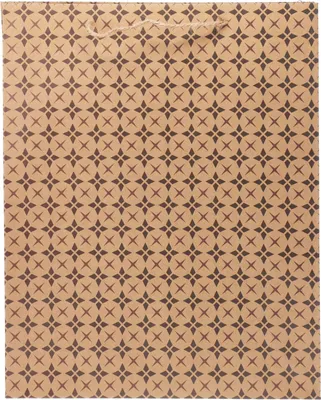 Image de Sac cadeau, 42x33cm, naturel avec motif étoilé noir