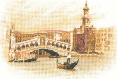 Image de Heritage point de croix set tissu à compter "Rialto (L)", motif à compter, JWRI1070-E, 29x20cm