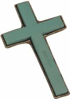 Produktbild von OASIS® Nass-Steckschaum Kreuz Batista, Trauerfloristik, Biolit Altpapier Schale, grün, 42x26x4,5cm - Nasssteckmasse