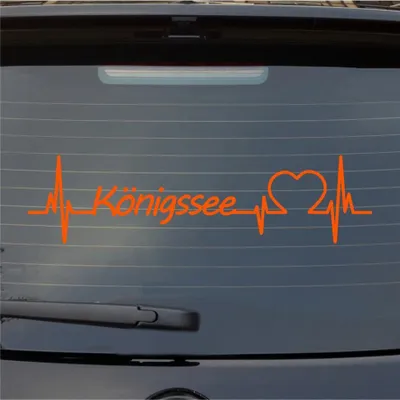 Produktbild von Heckscheibenaufkleber Königssee Herzschlag Puls See Sea Liebe 55x14 cm Orange Auto Aufkleber Sticker