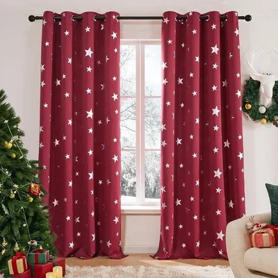 Immagine prodotto di Tende a rullo oscuranti per soggiorno e camera da letto, 55x69 pollici (L x A), rosso scuro