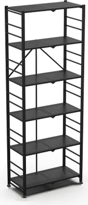 Immagine prodotto di Dmora Scaffali Ficulle Nero, 6 Ripiani Peso Supportato 40 kg