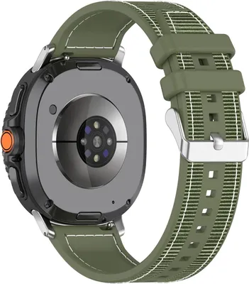 Image de Pour Samsung Galaxy Watch 8 / 8 Classic Hybrid Nylon Tressé Bracelet en silicone vert
