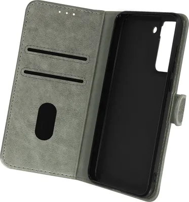 Produktbild von Avizar, Kunstleder-Klappetui mit Standfunktion für Samsung Galaxy S21 FE, Grau