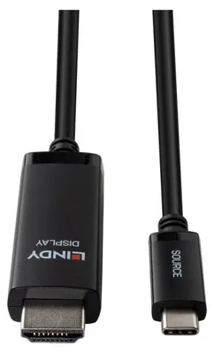 Produktbild von Lindy 43434, 2 m, USB Typ-C, HDMI, Stecker, Stecker, Gerade