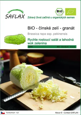Obrázek produktu pro SAFLAX - BIO - čínské zelí - granát - Brassica rapa ssp. pekinensis - 40 Semena