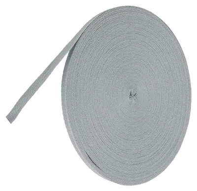 Katoenen keperband 15 mm x 50 m, biaisband, visgraatband, Nähband, grau