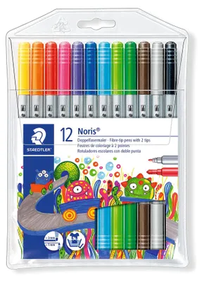 Produktbild von Staedtler Noris Club Doppelfasermaler 12er Etui doppelseitig