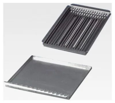 Produktbild von Grillrost Set für 2er bestehend aus Grillrost, Flammabdeckung und Fettauffangwanne