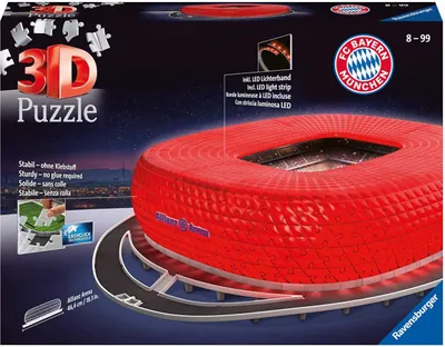 Produktbild von Ravensburger 3D-Puzzle Allianz Arena bei Nacht incl. Lichterkette, 12530