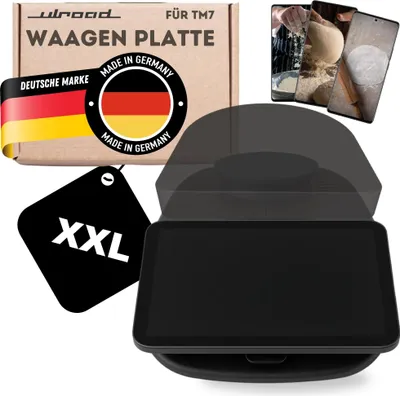 Produktbild von WAAGEN PLATTE kompatibel mit Thermomix TM7 Wiegeplatte Waage Abdeckung Zubehör verwandelt TM7 zur Plattformwaage für präzises Wiegen ohne Mixtopf | Schützt Motorkupplung vor Schmutz