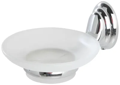 Immagine prodotto di Portasapone a parete cromato e piattino in vetro satinato Facile