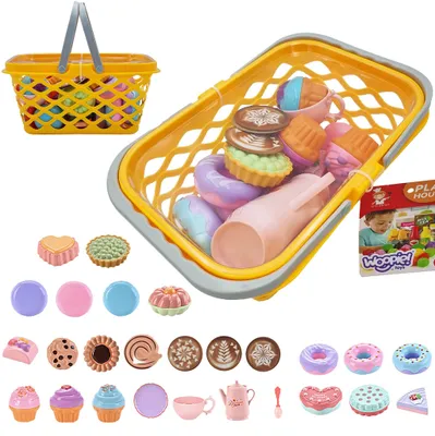 Produktbild von WOOPIE Einkaufskorb mit Teeset und Süßigkeiten, 26-teilig