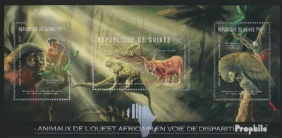 Produktbild von Briefmarken Guinea 2012 Mi 9152-9154 Kleinbogen (kompl. Ausgabe) postfrisch Gefährdete Tiere Westafrikas