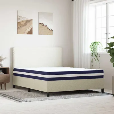 Produktbild von VidaXL 3206422, Queen Size, Federkernmatratze, Medium, Schwarz, Blau, Weiß, Polyester, 1600 mm