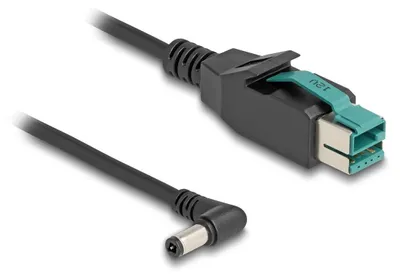Produktbild von DeLOCK PoweredUSB Kabel Stecker 12 V zu DC 5,5 x 2,5 mm Stecker gewinkelt 3 m, USB, DC 5.5, 3 m, Schwarz