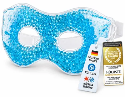 Produktbild von Feluna Augenmaske mit Kühlgel & Kühlperlen - Entspannende Gelmaske als Kalt-Warm-Kompresse gegen Migräne & geschwollene Augen