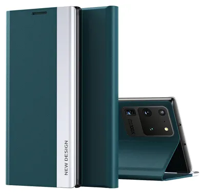 Image de Galaxy S20 Ultra Case, étui magnétique en cuirPolyuréthaneavec fonction stand pour Samsung Galaxy S20 Ultra Vert