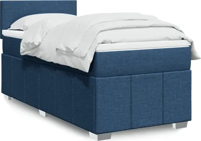 Produktbild von Boxspringbett mit Matratze Blau 90x200 cm Stoff, Klassische Betten 2024 Neu