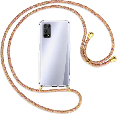 Produktbild von Handykette Backcover-Schutzhülle mit Band (Metall goldfarben) für Realme 7 5G / V5 5G - Rainbow