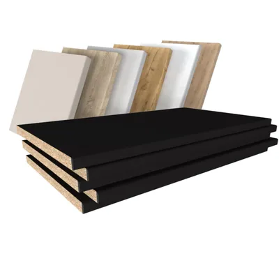 Produktbild von Spanplatte nach Maß, Dekorplatte, Tischplatte, Einlegeboden, 18mm, Schwarz Matt 140x50cm