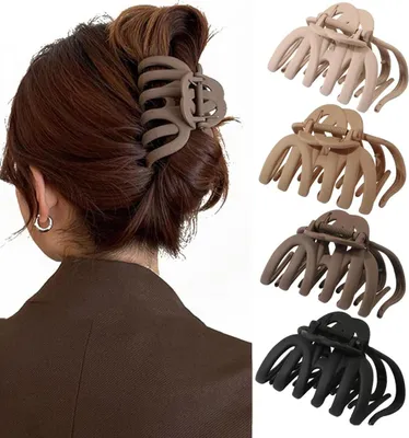Image de lot de 4 grandes pinces à cheveux Pieuvre Pinces à cheveux Femme 9.5cm Cheveux lourds