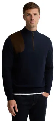 Produktbild von Pullover Barbour dunkelblau wolle Alcantaraschulterdetail