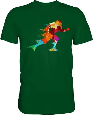 Produktbild von Bunter American Footballspieler T-Shirt – Bottle Green / S