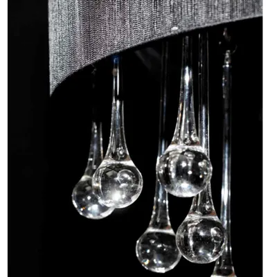 Produktbild von vidaXL Kristall Kronleuchter mit 85 echten Glas Kristallen schwarz