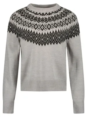 Produktbild von Blue Seven Damen Pullover Norweger-Muster - Strickpulli Hellgrau, Größe 42