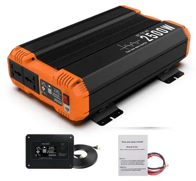 Imagen del producto de Convertidor de onda sinusoidal pura – Convertidor de voltaje – Inversor de 24V a 220V – 2500W de potencia continua