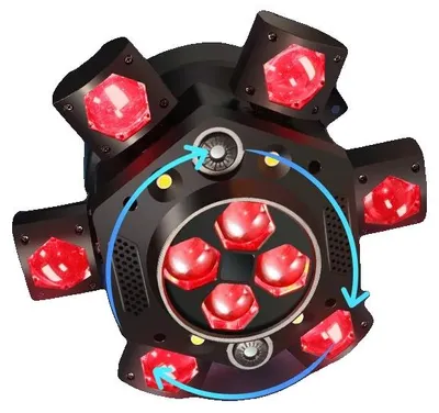 Obrázek produktu pro Světlomet s pohyblivou hlavou, RGB LED, ovládání přes DMX, RGBW (4 v 1)