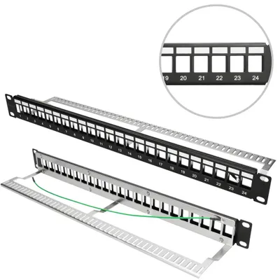 Obrázek produktu pro Extralink STP modulární patch panel, 24 portů, profesionální síťový panel