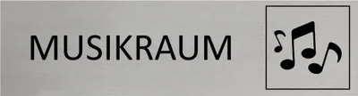 Produktbild von CombiCraft Aluminium Türschild Musikraum 165x45mm mit 3M-Tape