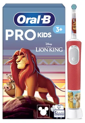 Produktbild von Oral-B Kids VITALITYPROLIONK, Kind, Rotierende-vibrierende Zahnbürste, Tägliche Pflege, Super sensitive, Mehrfarbig, 2 min, Rot