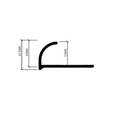 Produktbild von Alu Viertelkreis Profil Fliesenschiene eloxiert bahama 2,7m 12mm matt
