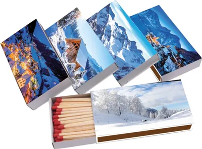 Produktbild von jameitop® 10 x 45er Packungen XL Streichholzschachteln, 10cm mit Winter Landschaft Design Streichhölzer Zündhölzer