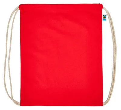Immagine prodotto di Printwear - Borsa da ginnastica, cotone, Fairtrade LT4714 (38 cm x 46 cm) (rosso)