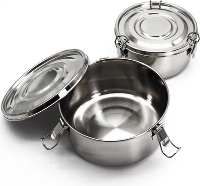 Produktbild von Brotdose Brotdosen Set Edelstahl Lunchbox mit Deckel auslaufsicher SET 450 ml + 900 ml